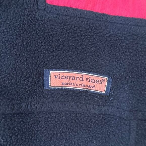 Vineyard Vines navy and pink fleece vest M - Picture 3 of 10